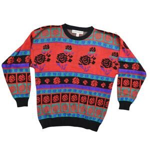 Vintage Unique Joan Harper II Plus Size 20W Multicolor Acrylic Pullover